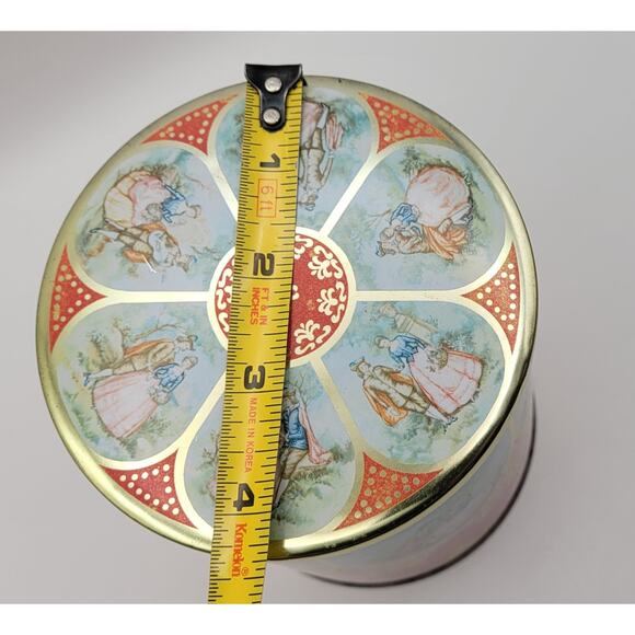 Mid Century Vintage Container / Red Gold Decorative Candy Tin / Made In England - Picture 12 of 16